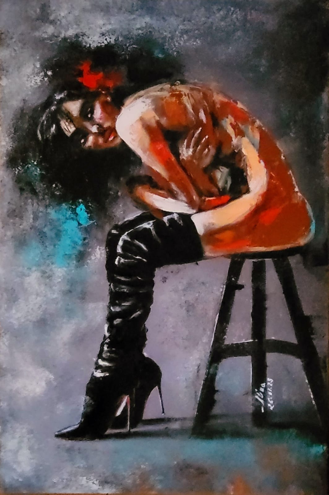 ArteDiAlina.com painting: These boots ain't made for walking